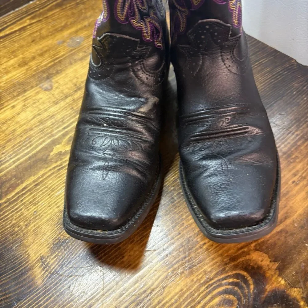Justin Stampede Black Cowboy Boots Size‎ 3D